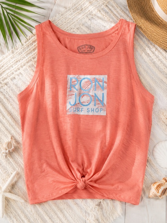 Ron Jon Tops - Ron Jon Surf Shop Coral Pink Graphic Tank Top XL Beach Casual Sleeveless